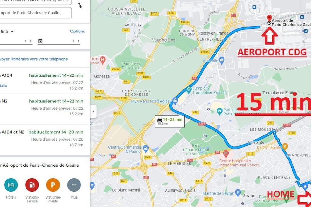 Joli T2, Terrasse Et Jardin, Ideal Pour Familles, A 15 Min De L'Aeroport Roissy Cdg Tremblay-en-France Екстериор снимка